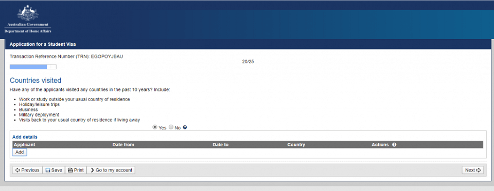 Khai báo về lịch sử du lịch tại trang 20. Trang 20 du học sinh khai báo về lịch sử du lịch trong vòng 10 năm trở lại