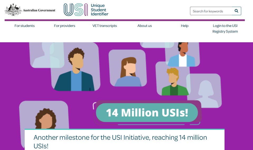 Unique Student Identifier Number (USI) là số định danh sinh viên duy nhất của chính phủ Úc Unique Student Identifier Number (USI) là số định danh sinh viên duy nhất của chính phủ Úc
