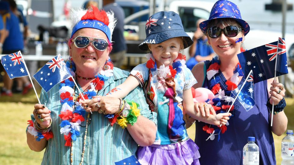 người dân địa phương Úc trong ngày lễ hội tại Úc