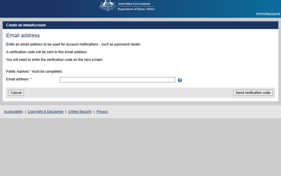 Tài khoản ImmiAccount Visa 500 Australia